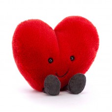 Jellycat 趣味红色爱心（小号：11厘米x12厘米）